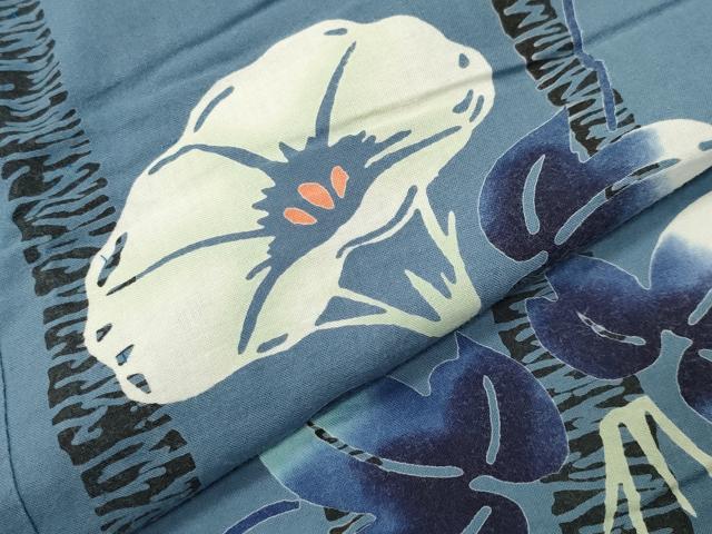 平和屋着物∴夏物 浴衣 朝顔 綿 逸品 CABD9595gh