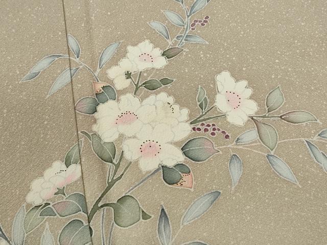平和屋着物■訪問着 友禅 枝花文 たたき染め 正絹 逸品 CABD9642ze