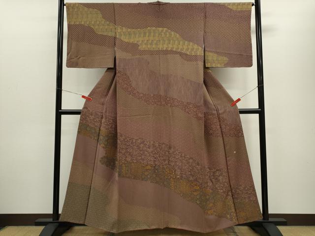 平和屋着物■訪問着 道長更紗花文 無落款 正絹 逸品 CABD9657ze