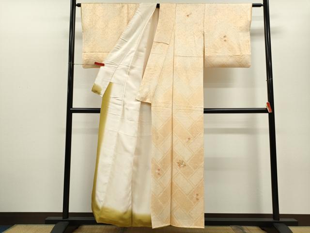 平和屋着物■訪問着 駒刺繍 絞り 糸巻き草花文 正絹 逸品 CABD9674ze