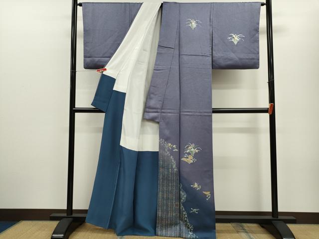 平和屋着物■訪問着 吉祥草花文 暈し染め 金銀彩 正絹 逸品 CABD9679ze