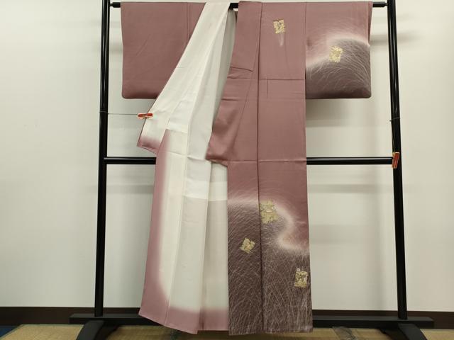 平和屋着物■訪問着 駒刺繍 色紙宝尽くし花文 暈し染め 金彩 正絹 逸品 CABD9692ze