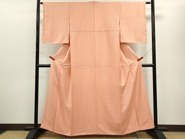 平和屋着物■上質な色無地 網目地紋 一斤染色 正絹 逸品 未使用 CABD9703ze