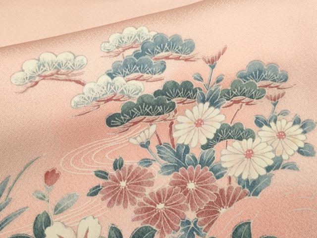 平和屋着物■訪問着 流水鴛鴦草花文 暈し染め 正絹 逸品 CABD9707ze
