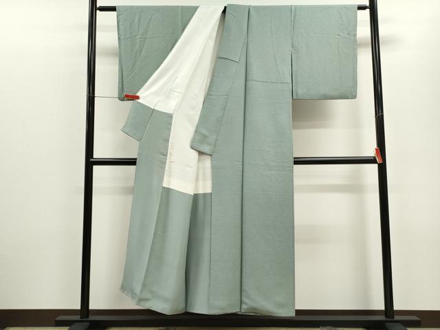 平和屋着物■上質な色無地 紋意匠 浅縹色 正絹 逸品 CABD9708ze