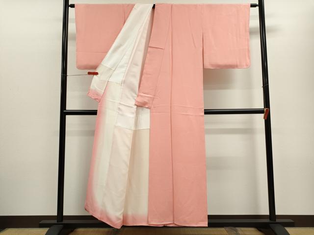 平和屋着物■上質な色無地 立波地紋 紅梅色 正絹 逸品 未使用 CABD9717ze
