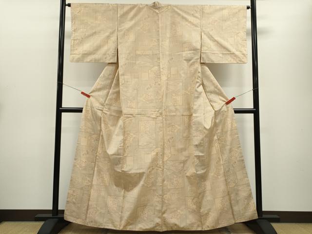 平和屋着物■本場大島紬 色紙重ね草花文 正絹 逸品 CABD9724ze