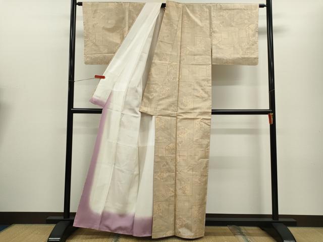 平和屋着物■本場大島紬 色紙重ね草花文 正絹 逸品 CABD9724ze