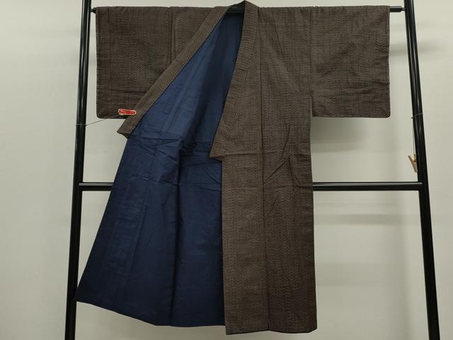 平和屋着物■男性 紬 亀甲文 正絹 逸品 CABD9733ze