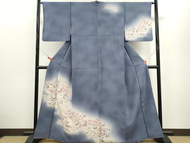 平和屋着物■訪問着 動物草花文 暈し染め 鬼しぼ縮緬 正絹 逸品 CABD9737ze