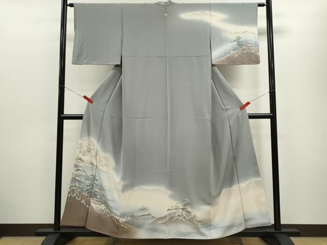 平和屋着物■訪問着 風景文 暈し染め 正絹 逸品 CABD9758ze