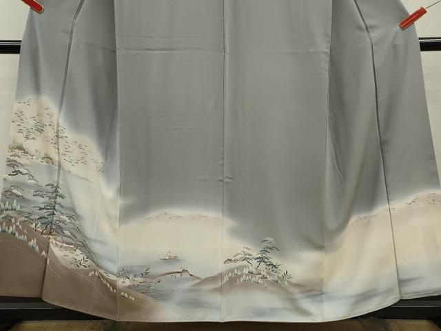 平和屋着物■訪問着 風景文 暈し染め 正絹 逸品 CABD9758ze