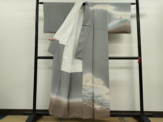 平和屋着物■訪問着 風景文 暈し染め 正絹 逸品 CABD9758ze
