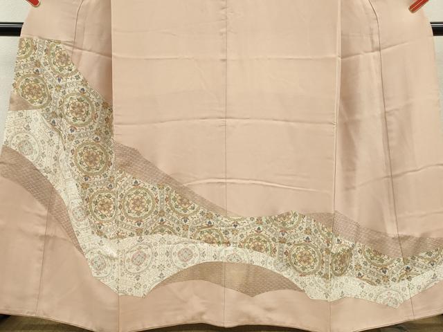 平和屋着物■豪華色留袖 刺繍 正倉院亀甲花文 金彩 正絹 逸品 CABD9764ze