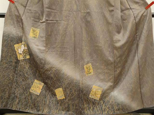 平和屋着物■訪問着 手描き 破れ色紙草花文 暈し染め 金彩 正絹 逸品 CABD9844ze