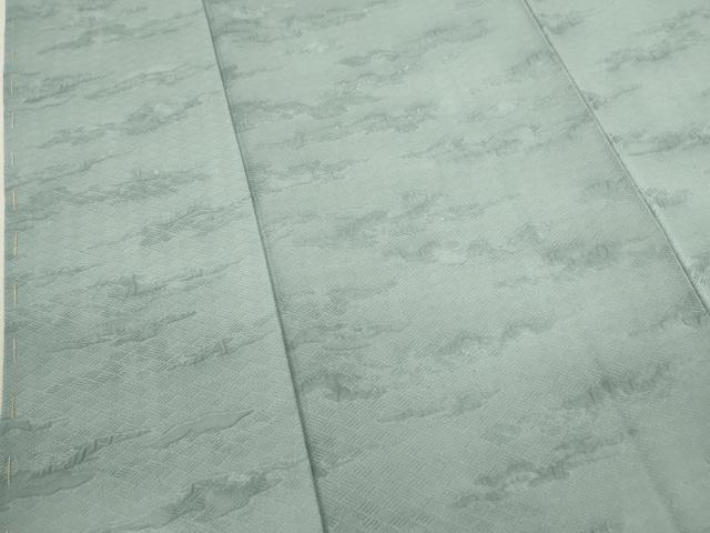 平和屋着物■上質な色無地 霞地紋 秘色色 正絹 逸品 CABD9861ze