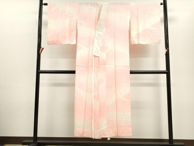 平和屋着物■長襦袢 無双仕立て 雲取り菊地紋 暈し染め 正絹 逸品 CABD9914ze