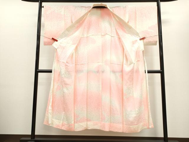 平和屋着物■長襦袢 無双仕立て 雲取り菊地紋 暈し染め 正絹 逸品 CABD9914ze
