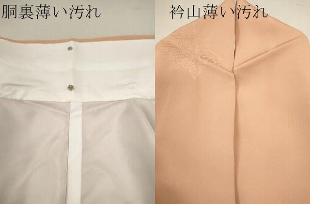 平和屋着物■上質な色無地 青海波花唐草地紋 赤香色 正絹 逸品 CABD9950ze
