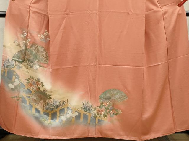 平和屋着物■訪問着 扇面鳳凰舞蝶花文 暈し染め 金銀彩 やまと謹製 正絹 逸品 CABD9951ze
