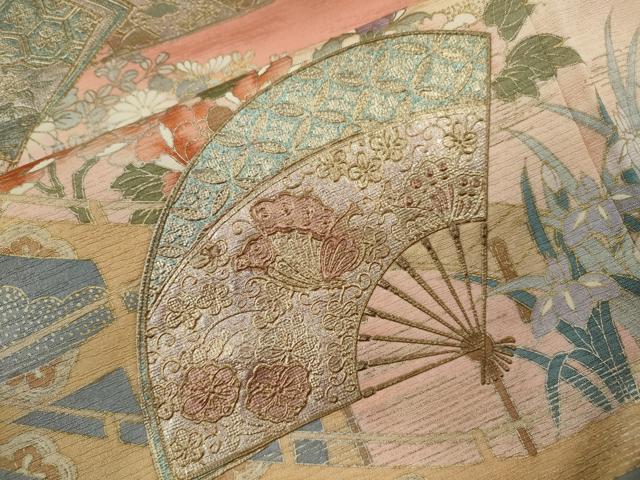 平和屋着物■訪問着 扇面鳳凰舞蝶花文 暈し染め 金銀彩 やまと謹製 正絹 逸品 CABD9951ze