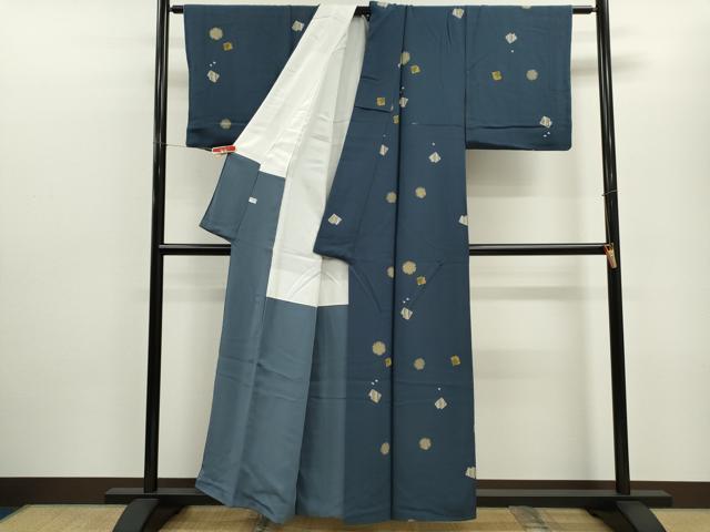 平和屋着物■上質な小紋 雪輪破れ色紙文 金彩 正絹 逸品 CABD9965ze
