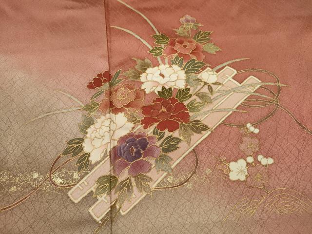 平和屋着物■訪問着 刺繍 花筏 暈し染め 金彩 正絹 逸品 CABD9977ze