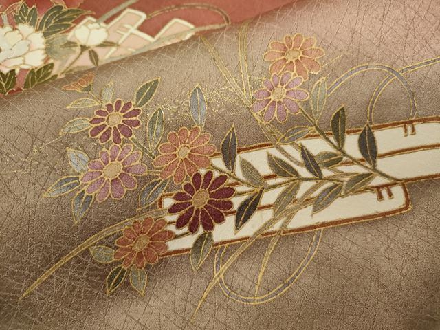 平和屋着物■訪問着 刺繍 花筏 暈し染め 金彩 正絹 逸品 CABD9977ze
