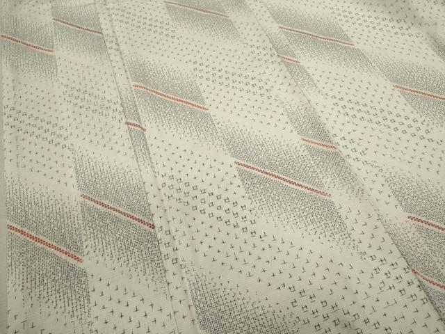 平和屋着物■上質な紬 斜線十字絣文様 正絹 逸品 CABD9994ze