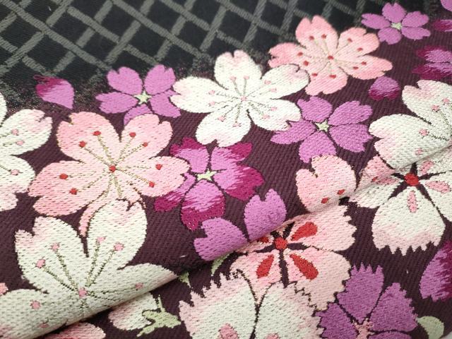 平和屋着物●世界的ファッションデザイナー 山本寛斎 kansaiブランド 六通柄袋帯 唐織 舞花文 黒地 金糸 正絹 逸品 CABE0007hy