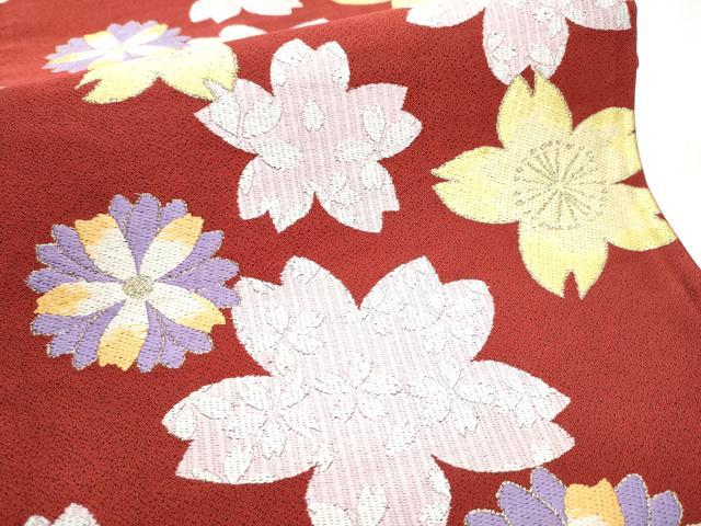 平和屋着物●六通柄袋帯 唐織 舞桜文 金糸 正絹 逸品 CABE0025hy