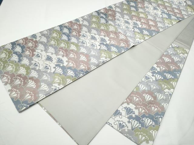 平和屋着物●六通柄袋帯 唐織 雪輪青海波文 正絹 逸品 CABE0065hy