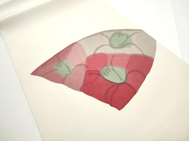 平和屋着物●日展染色作家 高久空木 ろうけつ染 塩瀬 九寸開き名古屋帯 舞花文 正絹 逸品 CABE0141hy