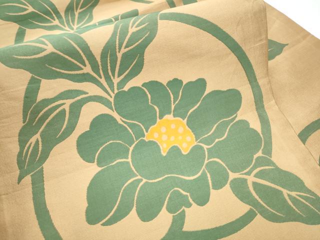 平和屋着物●九寸名古屋帯 作家物 椿 正絹 逸品 CABE0297hy
