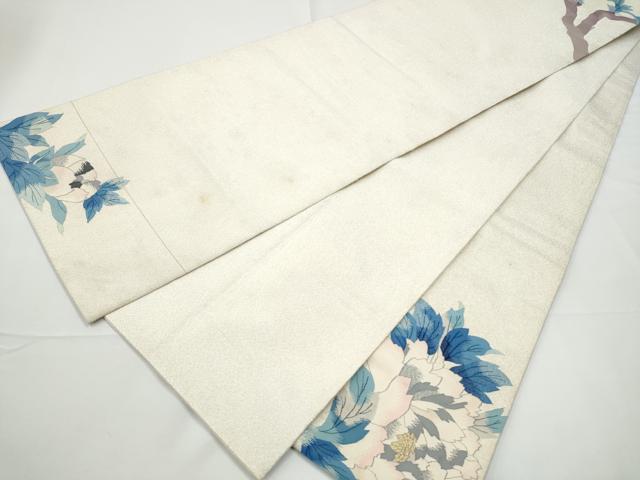 平和屋着物●太鼓柄袋帯 綴れ 牡丹 正絹 逸品 CABE0347hy