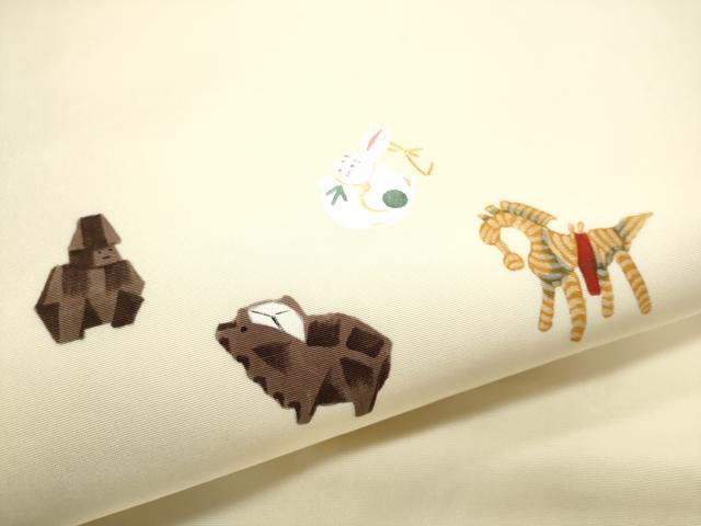 平和屋着物●塩瀬 九寸名古屋帯 手描き 十二支 正絹 逸品 CABE0358hy