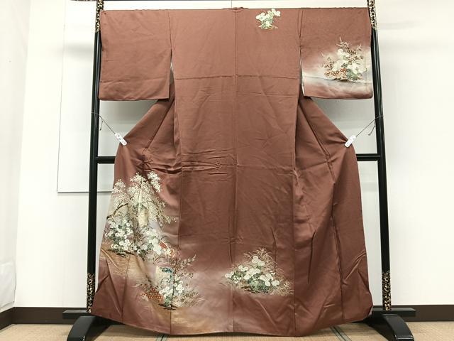 平和屋着物■訪問着 御所車花文 暈し染め 金彩 正絹 逸品 CABE0405xi