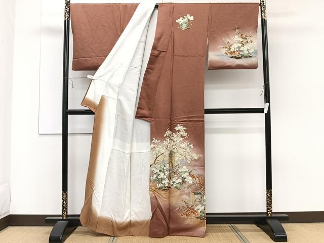 平和屋着物■訪問着 御所車花文 暈し染め 金彩 正絹 逸品 CABE0405xi