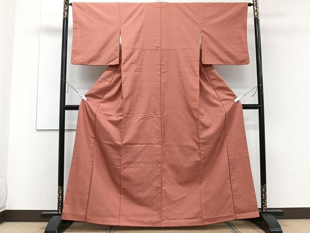 平和屋着物■上質な紬 薄緋色 正絹 逸品 CABE0408xi