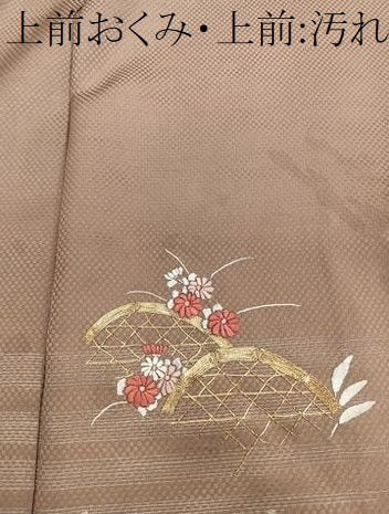 平和屋着物■訪問着 駒刺繍 籬草花文 銀彩 正絹 逸品 CABE0413xi