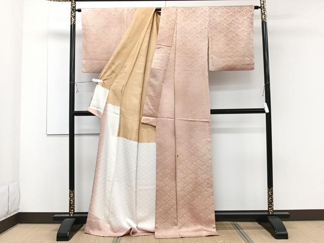 平和屋着物■上質な小紋 花青海波 暈し染め 正絹 逸品 CABE0438xi