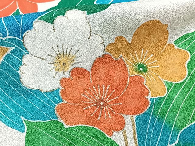 平和屋着物■訪問着 草花文 金彩 正絹 逸品 CABE0443xi