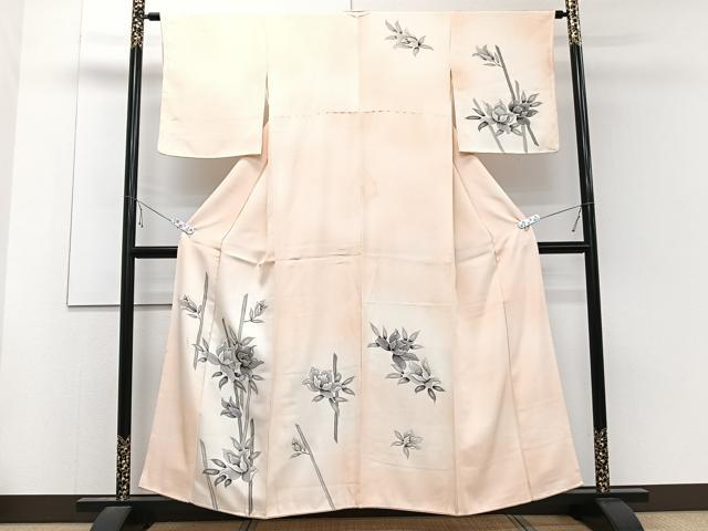 平和屋着物■訪問着 手描き 枝花文 金彩 正絹 逸品 CABE0463xi