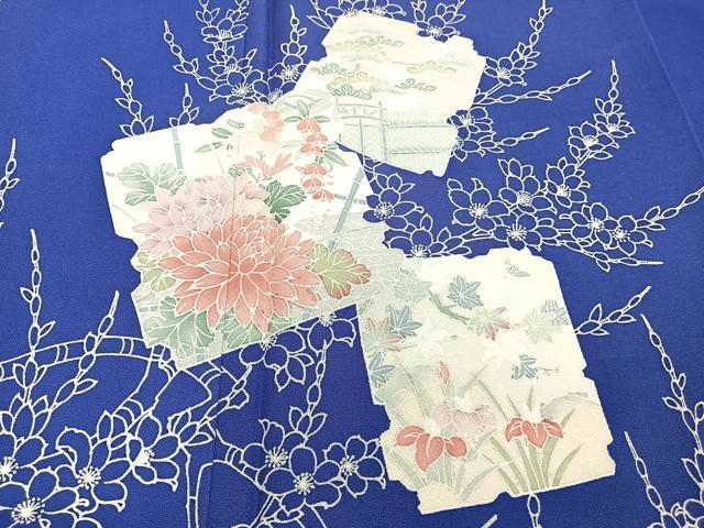 平和屋着物■訪問着 破れ色紙花文 松竹梅 正絹 逸品 CABE0595xi