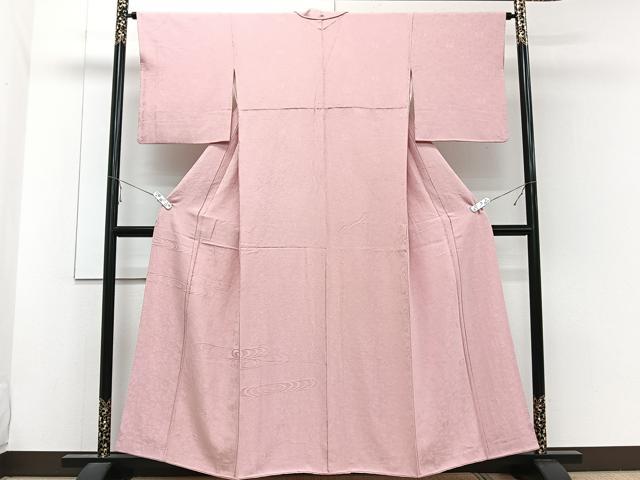 平和屋着物■無地絵訪問着 降臨舞花地紋 石竹色 正絹 逸品 CABE0617xi