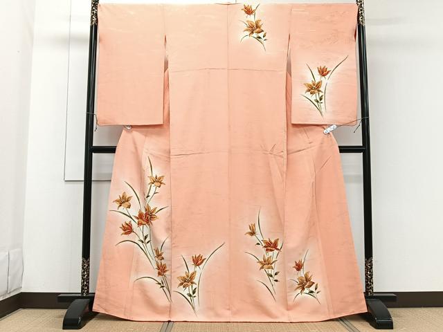 平和屋着物■訪問着 草花文 雲取り花地紋 暈し染め 正絹 逸品 CABE0618xi