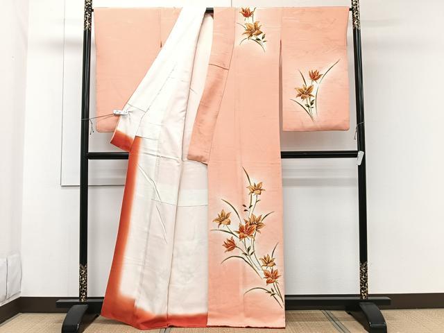 平和屋着物■訪問着 草花文 雲取り花地紋 暈し染め 正絹 逸品 CABE0618xi