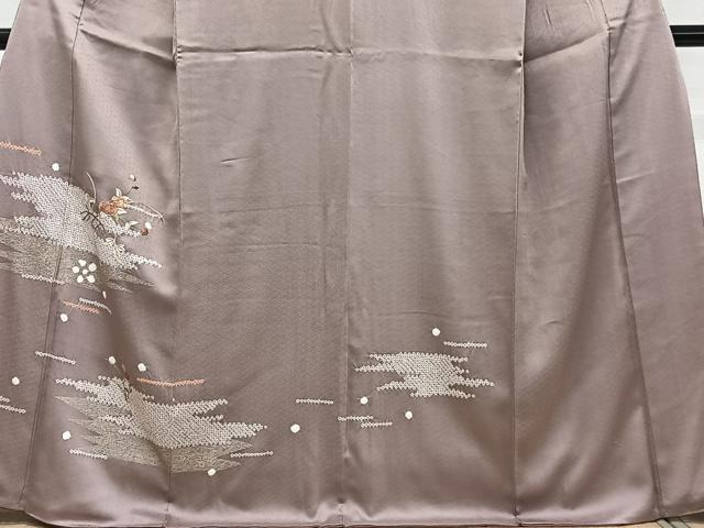 平和屋着物■訪問着 絞り 刺繍 籬草花文 金彩 正絹 逸品 CABE0639xi