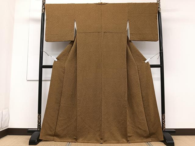 平和屋着物■上質な小紋 霞文 鬼しぼ縮緬 正絹 逸品 CABE0757xi