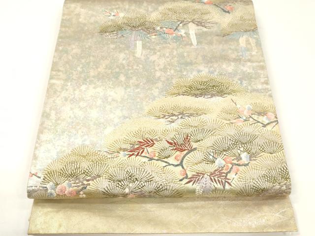 平和屋着物▼西陣 とみや織物謹製 とみや帯 六通柄袋帯 唐織 千裁祥寿文 引箔袋 正絹 逸品 CABE0967vf